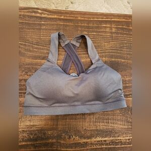 NWOT BROOKS UPHOLD CROSSBACK GRAY RUNNING SPORTS BRA SIZE LARGE